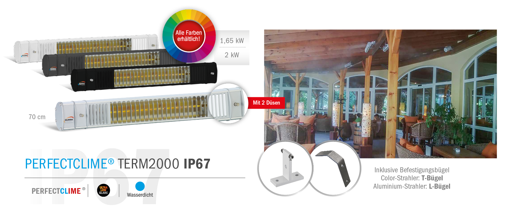 Infrarotstrahler-Term-Perfectclime-2000-weiss-2000W