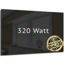 Glas Infrarotheizung Nomix Black - 320 Watt | 35x120cm | Infrarotheizung ohne Rahmen