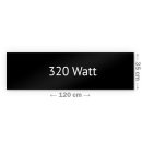 Glas Infrarotheizung Nomix Black - 320 Watt | 35x120cm | Infrarotheizung ohne Rahmen
