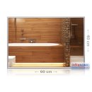 Spiegelheizung Nomix - 210 Watt | 40x60 cm | Infrarotheizung mit Alurahmen